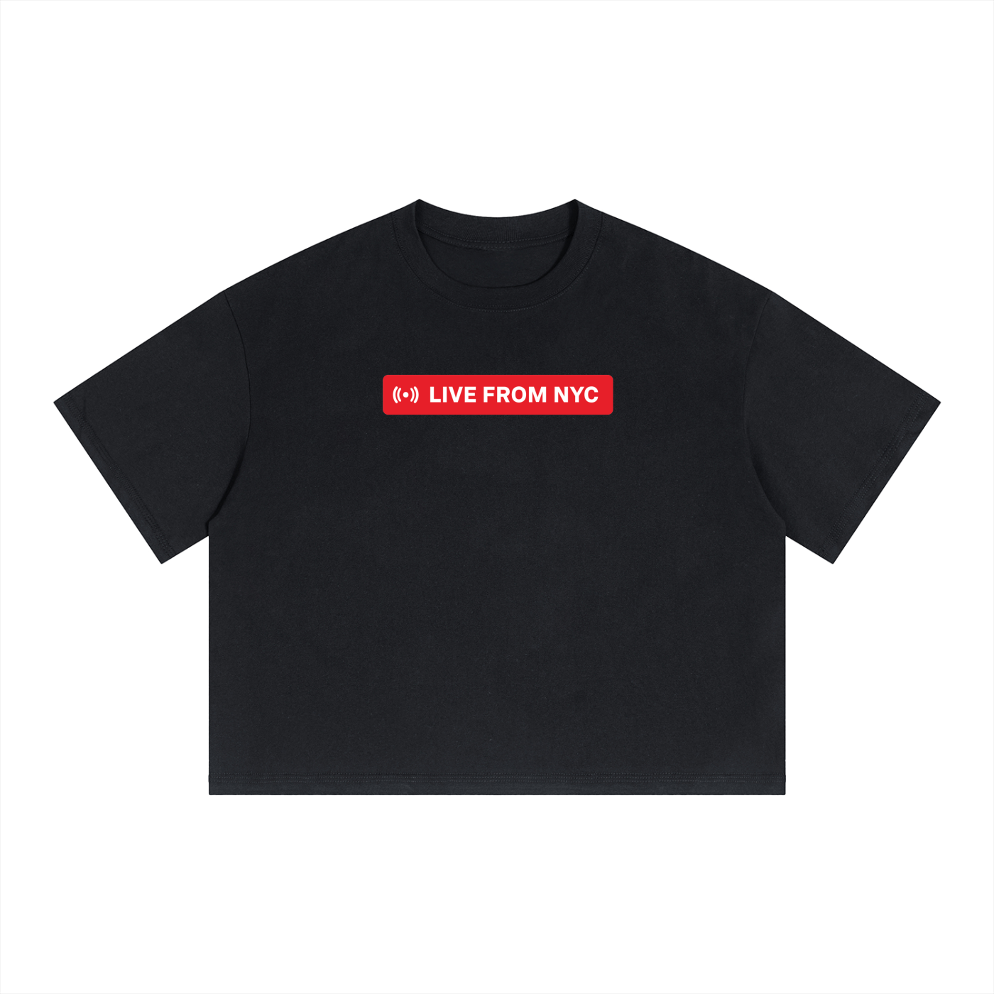 Unisex Boxy Drop Shoulder Crop T-Shirt