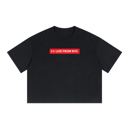 Unisex Boxy Drop Shoulder Crop T-Shirt